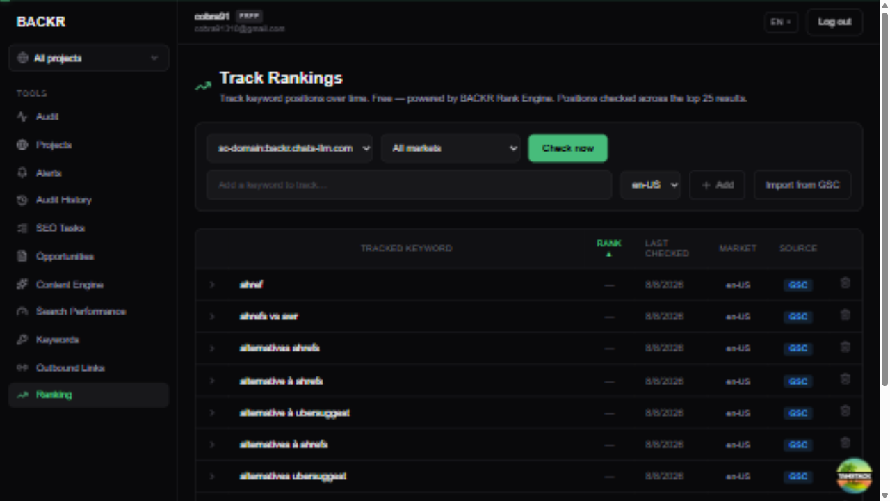Rank Tracking